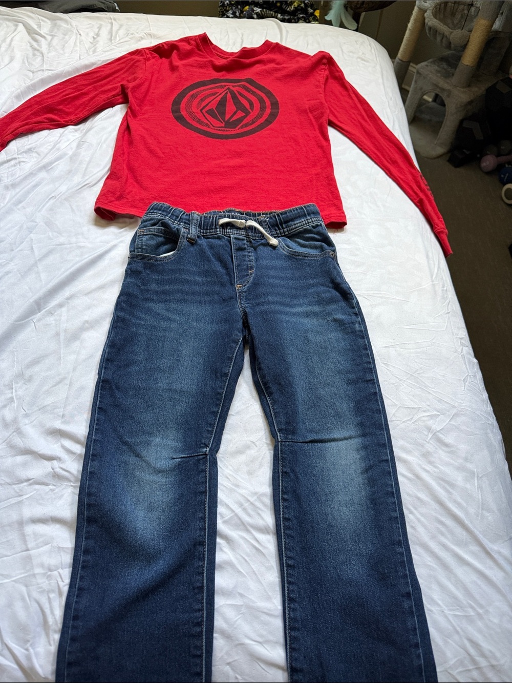 Volcom Red Long-Sleeve Logo Tee for Kids
